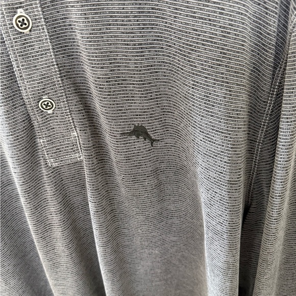 Tommy Bahama Size 2XLT Men’s 3 Button Long Sleeve Shirt Marlin Logo Gray - Picture 6 of 6